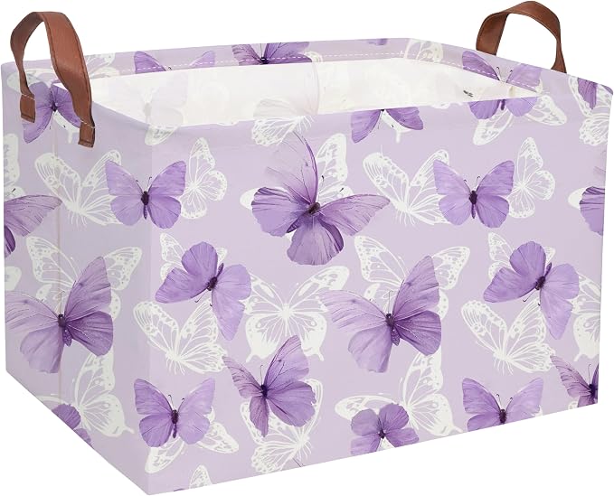 Sanjiaofeng Rectangular Kids Basket Butterfly Storage Bins, Girls Storage Basket by Sanjiaofen