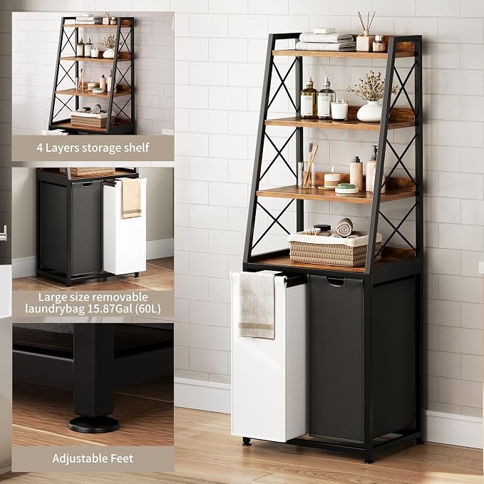 Laundry Basket, 2 Section Laundry Hamper - Image 4
