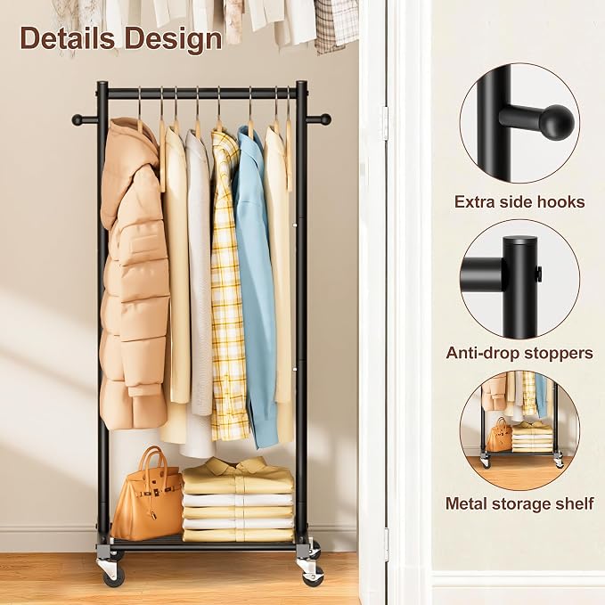 MISSLO Small Clothing Racks for Hanging Clothes 45" Short Clothes Rack - Image 5