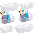 6 Pieces Pegboard Baskets Wall Mount Wire Peg Board Baskets 3 Sizes Pegboard by Photect