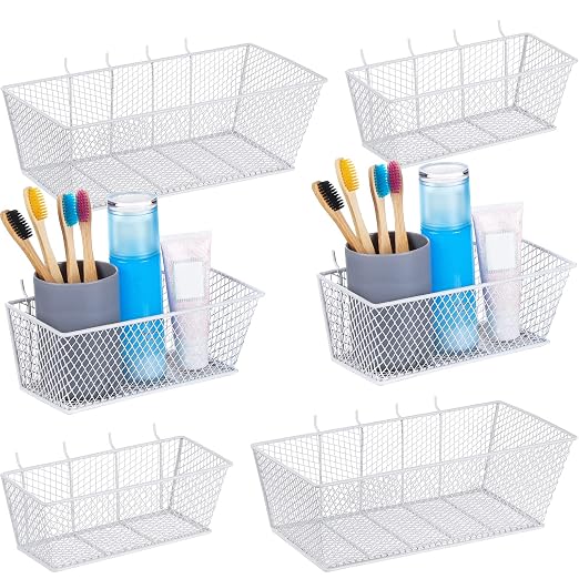 6 Pieces Pegboard Baskets Wall Mount Wire Peg Board Baskets 3 Sizes Pegboard by Photect