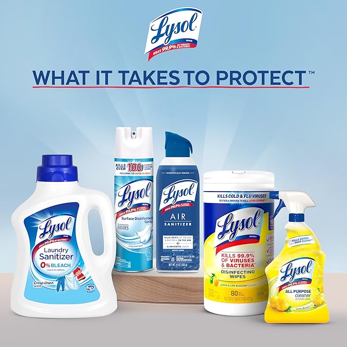 Lysol All Purpose Cleaner Spray, Kitchen & Bathroom Cleaner, Lemon Breeze - Image 5