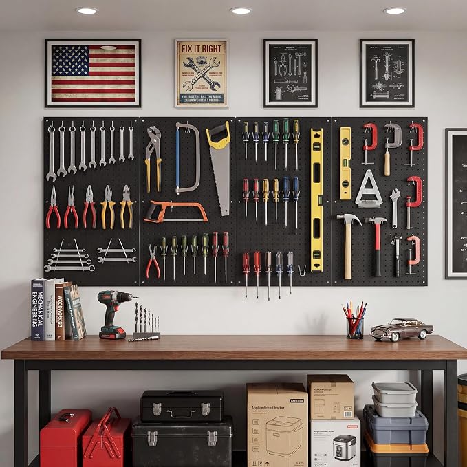 2 Pcs 24”×16”Metal Pegboard Panels, Heavy Duty Peg Boards - Image 2