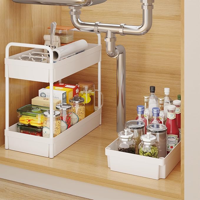 Buzowruil Rolling Storage Cart 3 Tier Organizer Mobile Shelving Unit Storage - Image 3