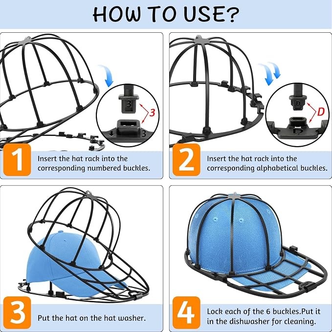 Hat Washer Cage for Baseball Caps Washing Machine Dishwasher Cap Cleaner Frame - Image 6