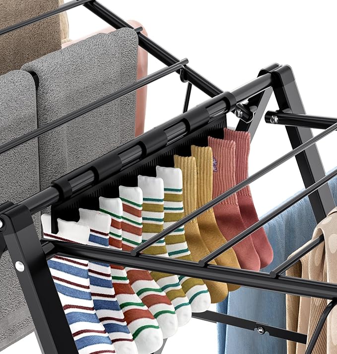 APEXCHASER Foldable Clothes Drying Rack, Metal Laundry Drying Rack Collapsible - Image 4