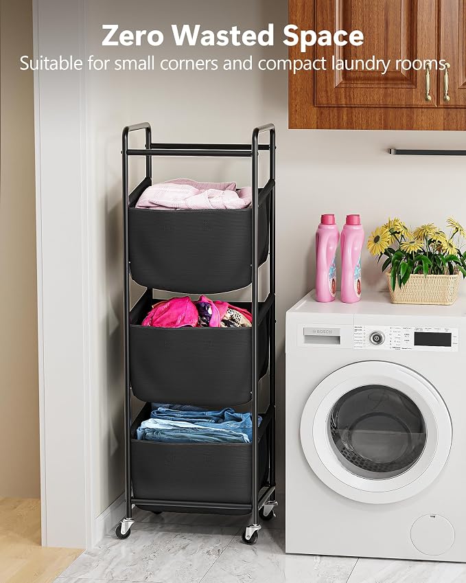 Moforoco Vertical Laundry Sorter 3 Section - Image 4