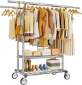 Heavy Duty Clothes Rack, Rolling Clothing Rack by HYSEYY