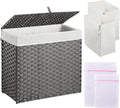 Greenstell Laundry Hamper with Lid, 125L Laundry Basket with 2 Removable Liner by Greenstell