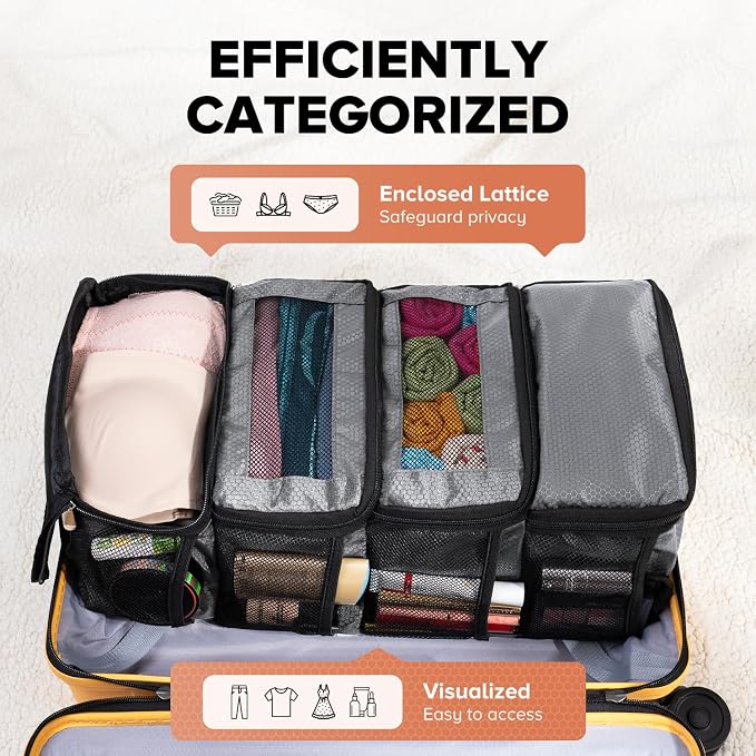 Suitcase Organizer, Travel Luggage Organizer Hanging Shelves Packing Cube - Image 3