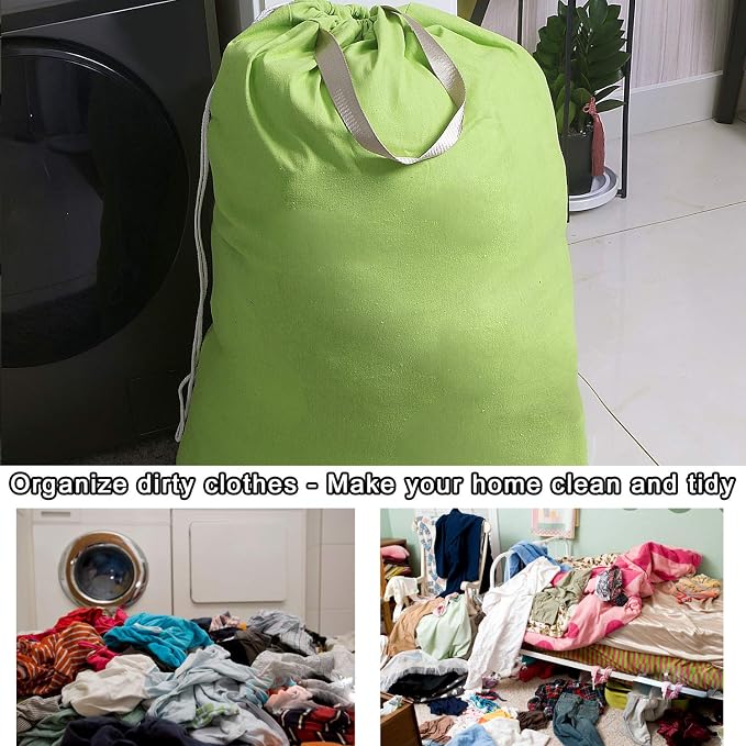 Heavy Duty Laundry Bag with Drawstring and Handle, Extra Large Travel Dirty - Image 6