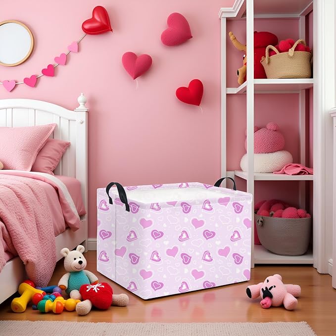 Rectangular Valentines Basket for Women Girls Storage Bin Organizer Box Shelf - Image 4