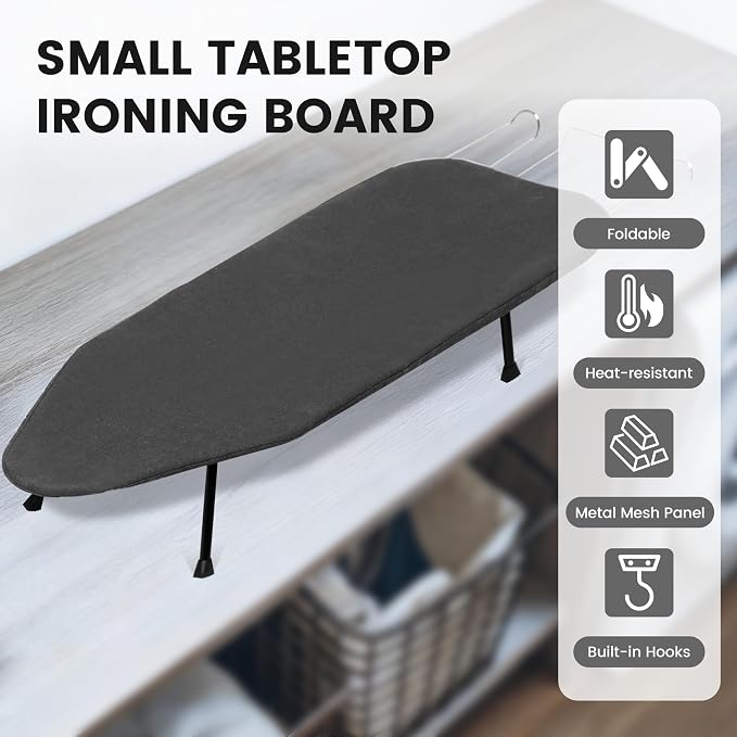 Small Ironing Board, Foldable Table Top Ironing Board Compact, Portable - Image 2