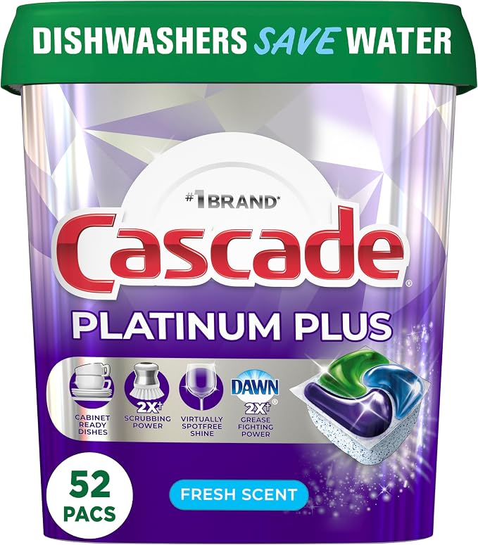 Cascade Platinum Plus Dishwasher Pod, Dish Detergent ActionPacs, Dishwasher by Cascade