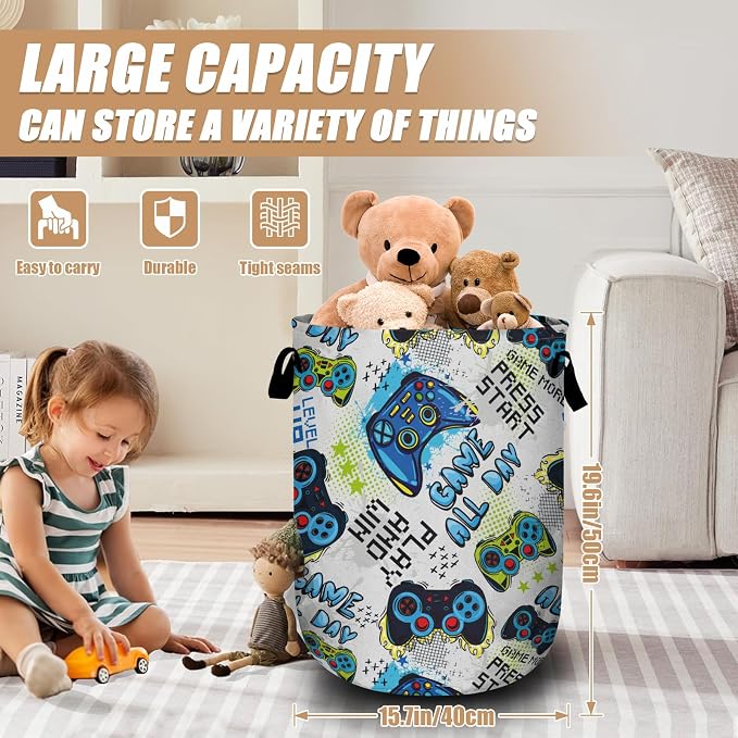 Cool Game Machine Laundry Basket, Colorful Games Laundry Hamper Tote Bag Dirty - Image 2