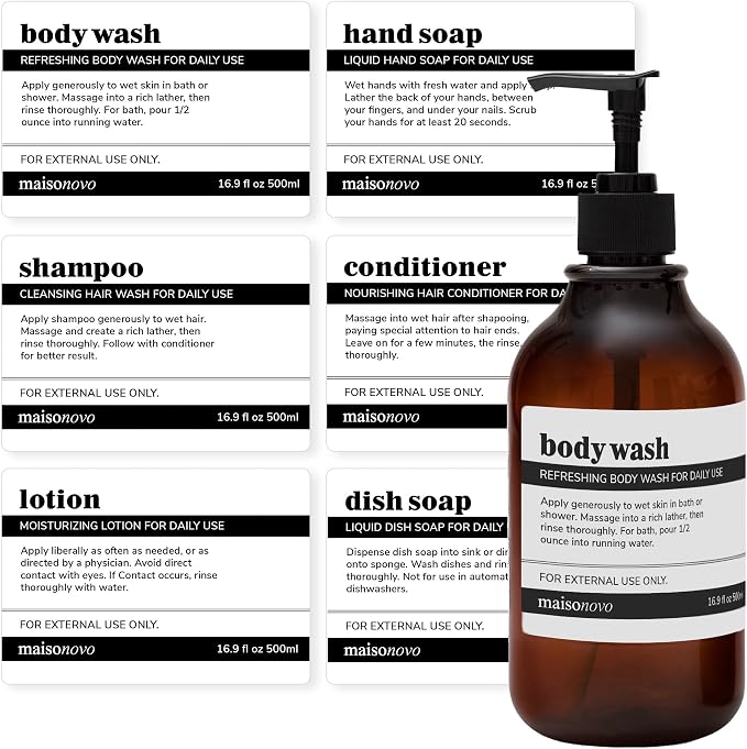 MaisoNovo Waterproof Labels for Bottles Vintage Design by MaisoNovo-TheArtofSustainableLiving