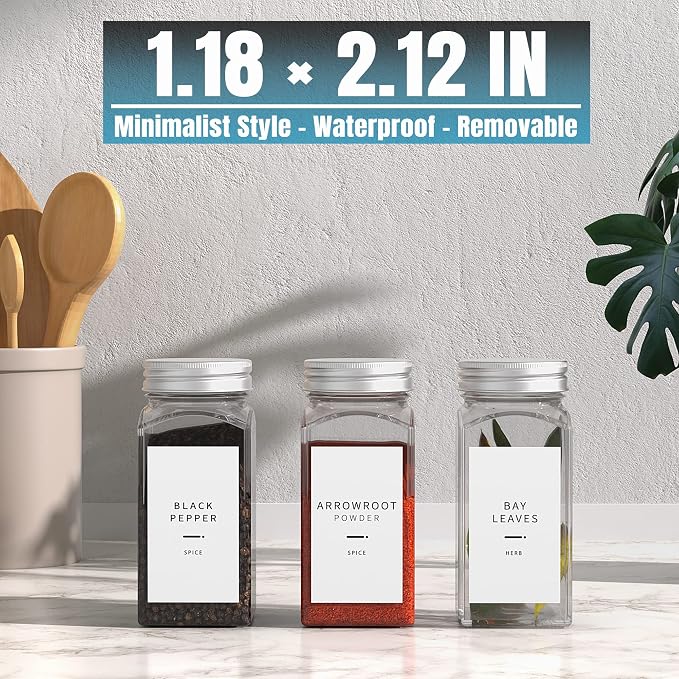 400 Minimalist Spice Labels, Preprinted Stickers Booklet, Herb Seasoning Spice - Image 3