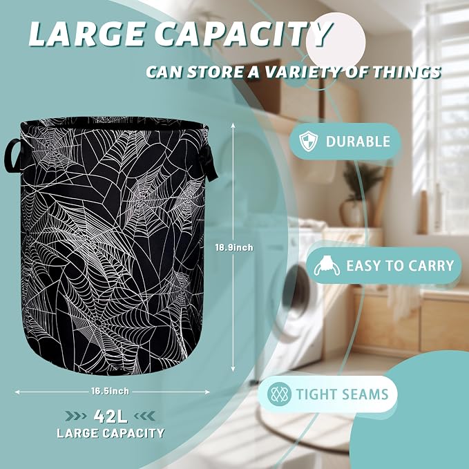 Spider Web Laundry Hamper Funny Halloween Laundry Basket - Image 2