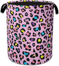 Colorful Leopard Print Laundry Basket, Oxford Cloth Cute Laundry Hamper by Unknown