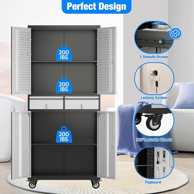 Metal Garage Storage Cabinet - Image 4