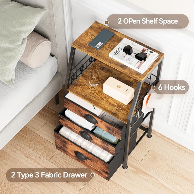 LASZOLA 3 Fabric Drawers Organizer Tower - Image 5
