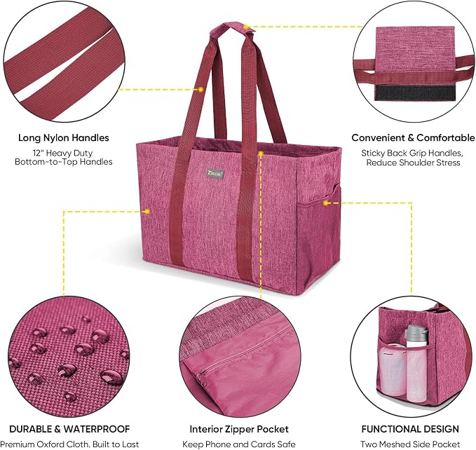 BALEINE Soft 9 Gallon Extra Large Utility Tote, Foldable Reusable Storage Bag - Image 5