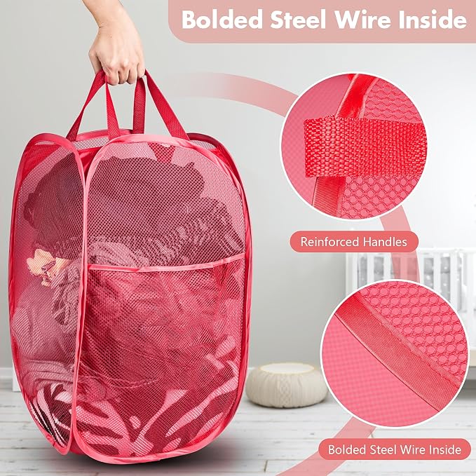 DUCOO Pop Up Hamper, Foldable Mesh Laundry Basket - Image 3