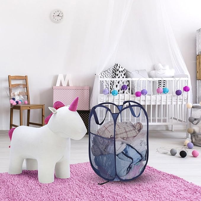 4PCS Pop up Laundry Hamper, Collapsible Mesh Laundry Baskets, Large Pop up - Image 7