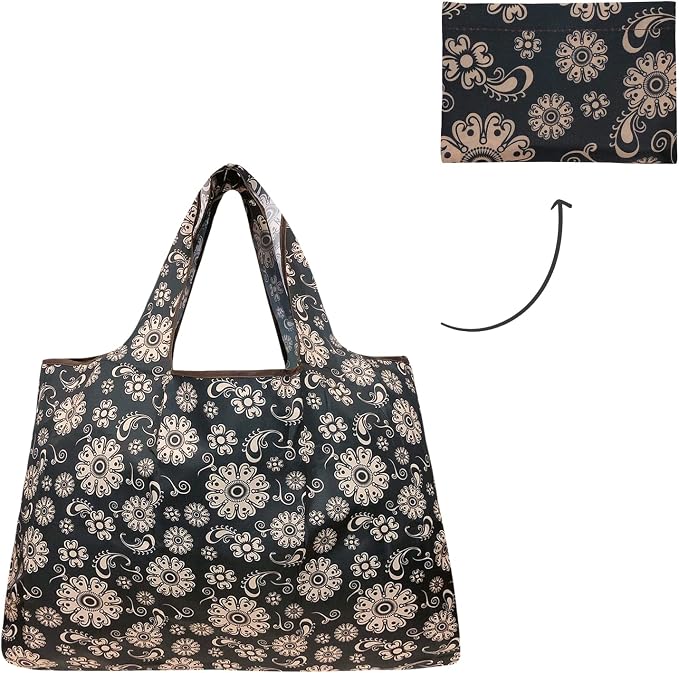 allydrew Large Foldable Tote Nylon Reusable Grocery Bag - Image 4