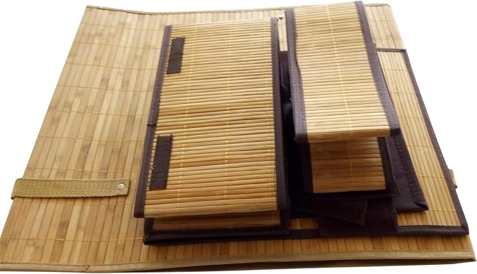 Set of 3 Laundry Hampers Bamboo Round Wicker Clothes Bin Baskets Storage Bin - Image 7