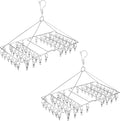 2 Pack Large Collapsible Clothes Drying Hanger, Stainless Steel Metal Laundry by Skroad