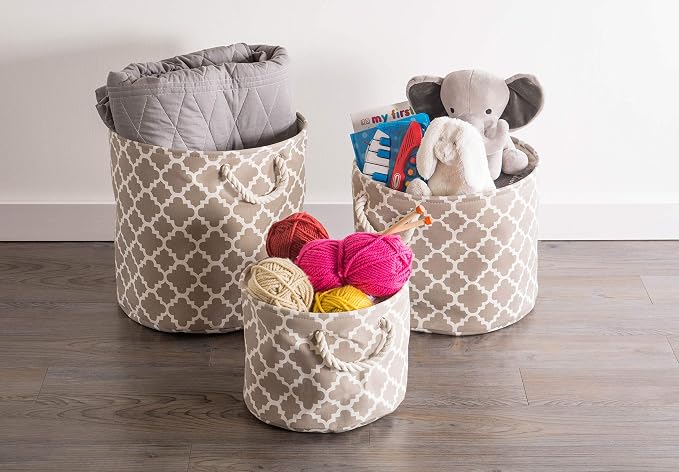 DII Polyester Container with Handles, Lattice Storage Bin - Image 6