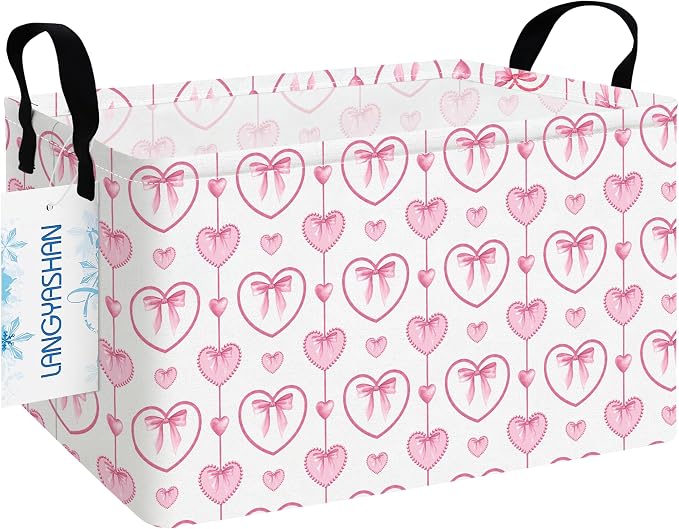 LANGYASHAN Rectangular Storage Bin Collapse Canvas Fabric Cartoon Storage Basket by LANGYASHAN