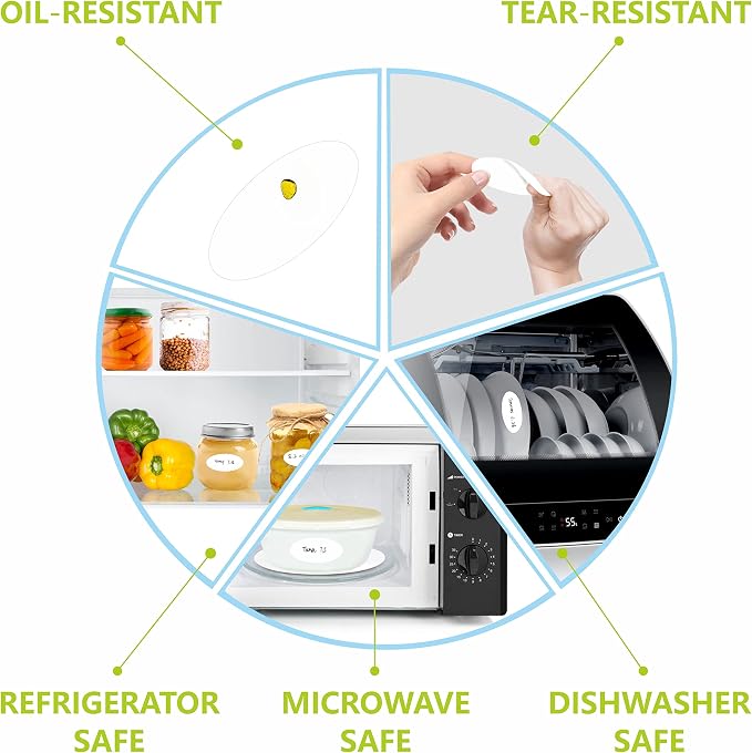 500 Removable Freezer Pantry Labels, Waterproof Tear Resistant Removable No - Image 5