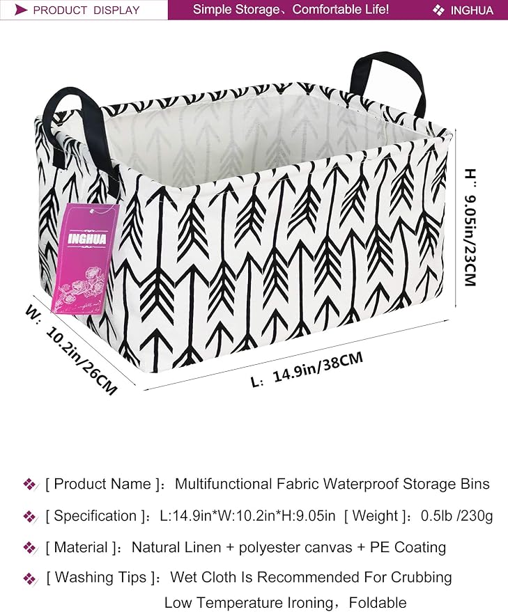 Rectangular Storage Basket Fabric Organizer Bin - Image 2