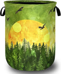 Watercolor Sunset Laundry Basket Foldable Forest Laundry Hamper Oxford Cloth by SELIONLIKN