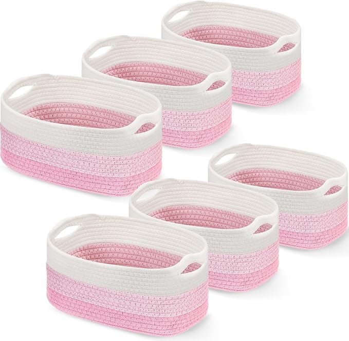 Sawysine 6 Pcs Cotton Rope Woven Basket by Sawysine