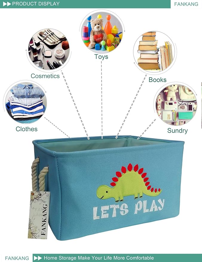 FANKANG Rectangular Laundry Basket Nursery Storage Fabric Storage Bin Storage - Image 7