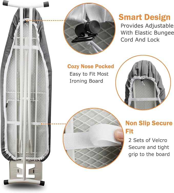 Ruibo Ironing Board Cover and Pad Extra Thick Heavy Duty Padding 4 Layers - Image 5