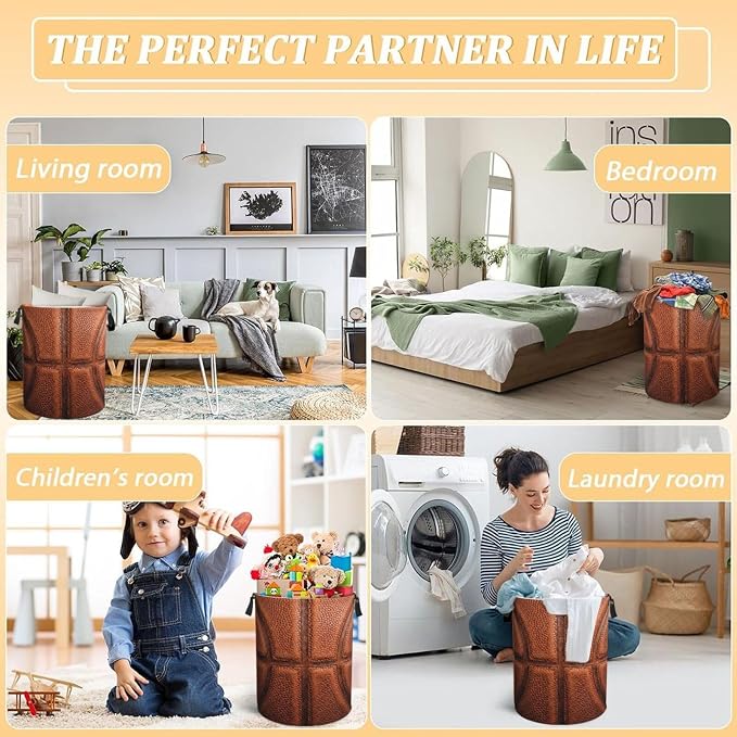 Basketball Texture Pattern Laundry Hamper Bag - Image 7