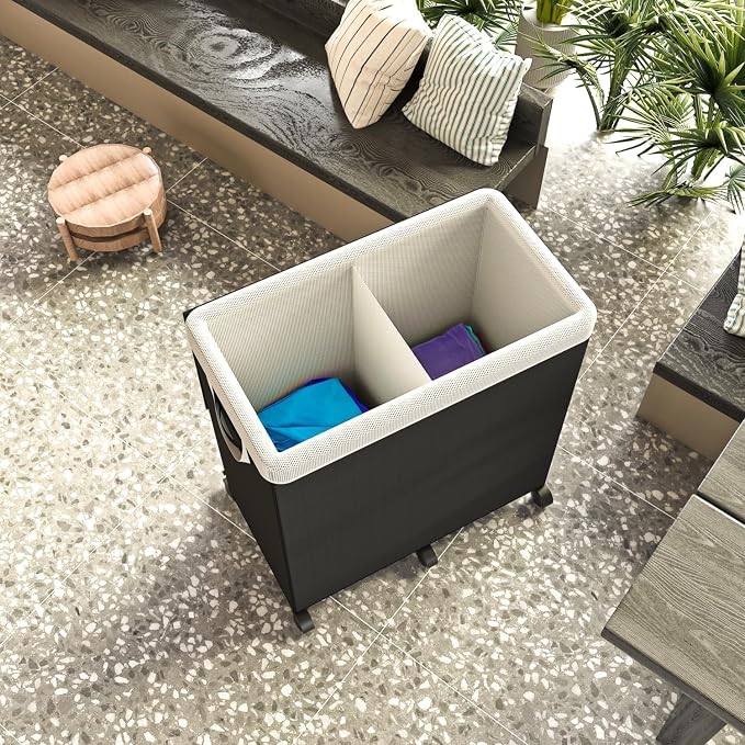 180L Large Laundry Hamper 2 Compartment - Image 5