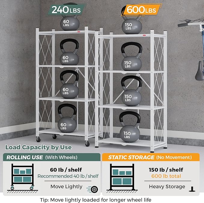 DEANIC 4 Tier Foldable Storage Shelves - Image 9
