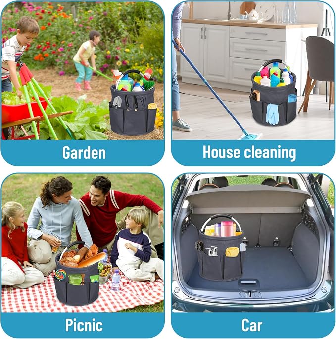 17L Cleaning Caddy with Handle, 4.5 Gallon Cleaning Supply Caddy Foldable - Image 6
