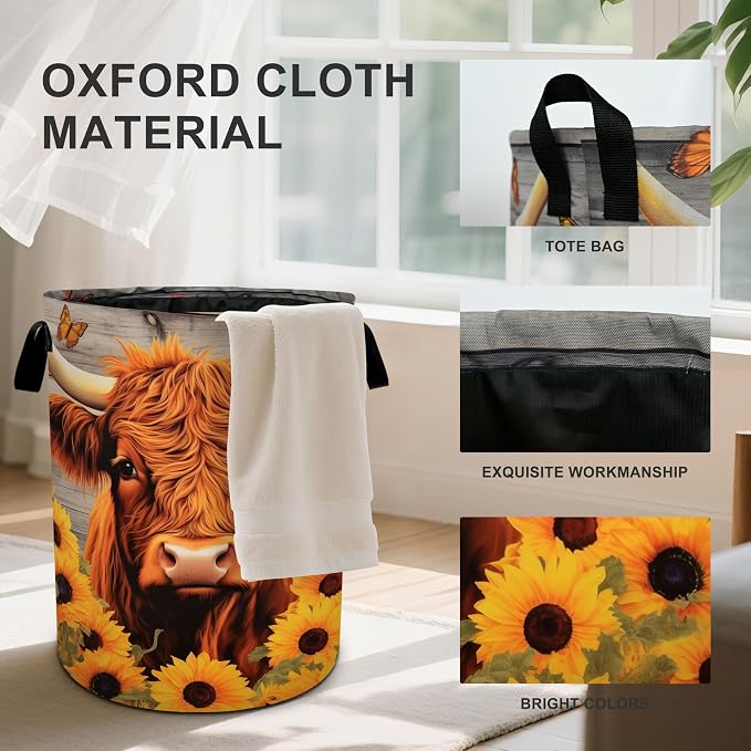 Highlandcow Sunflower Laundry Basket Laundry Hamper - Image 2