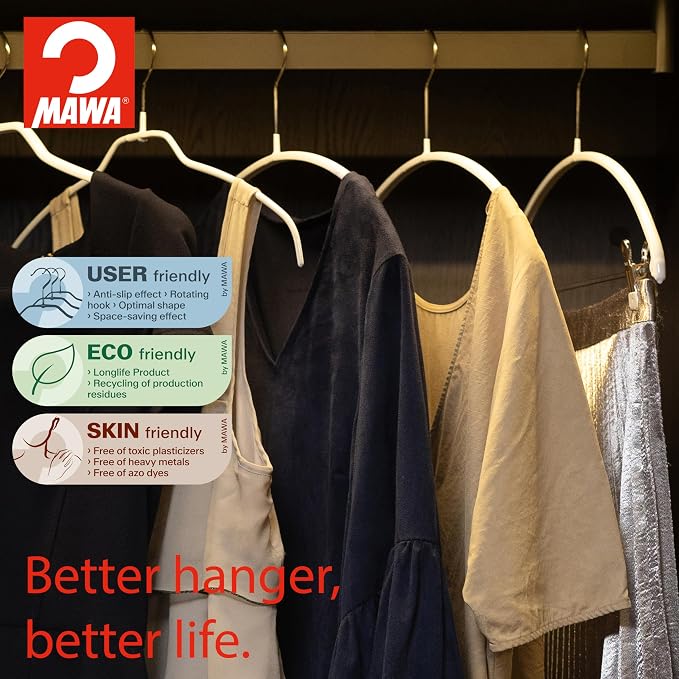 Mawa by Reston Lloyd Euro Series Non-Slip Space Saving Clothes Hanger - Image 2