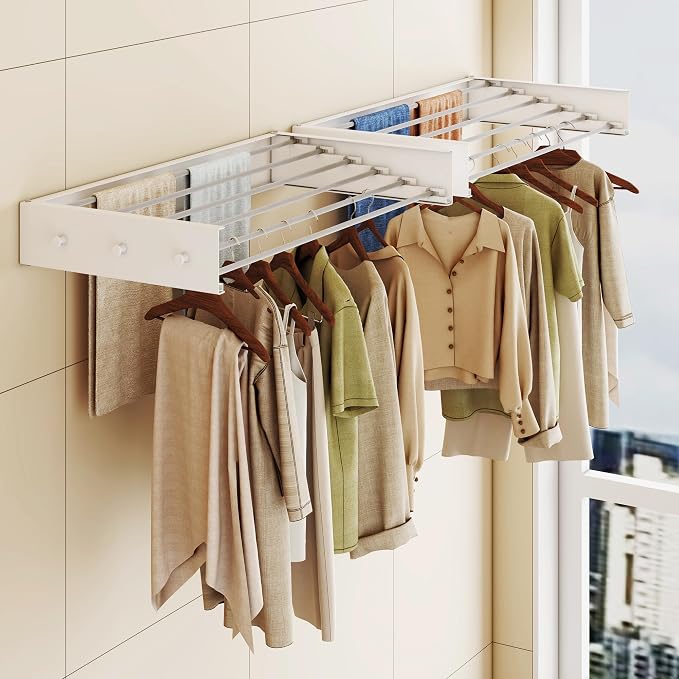 Upgrade Drying Rack Clothing, Clothes Drying Rack Wall Mounted, Laundry Drying - Image 2