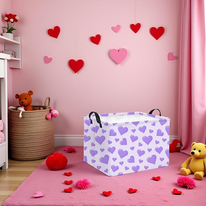 Rectangular Valentines Basket for Women Girls Storage Bin Organizer Box Shelf - Image 4