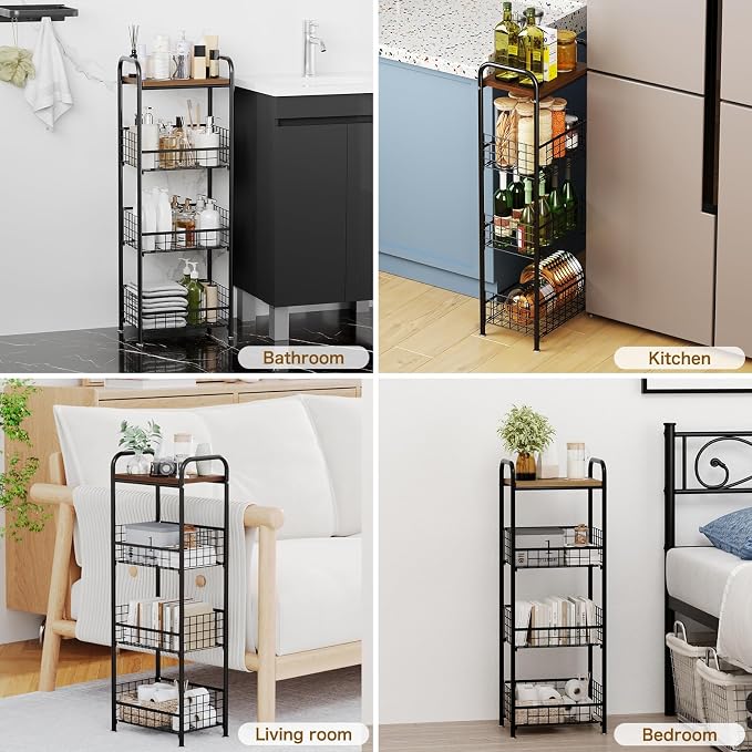 wonline 4 Tier Slim Metal Storage Cart - Image 8