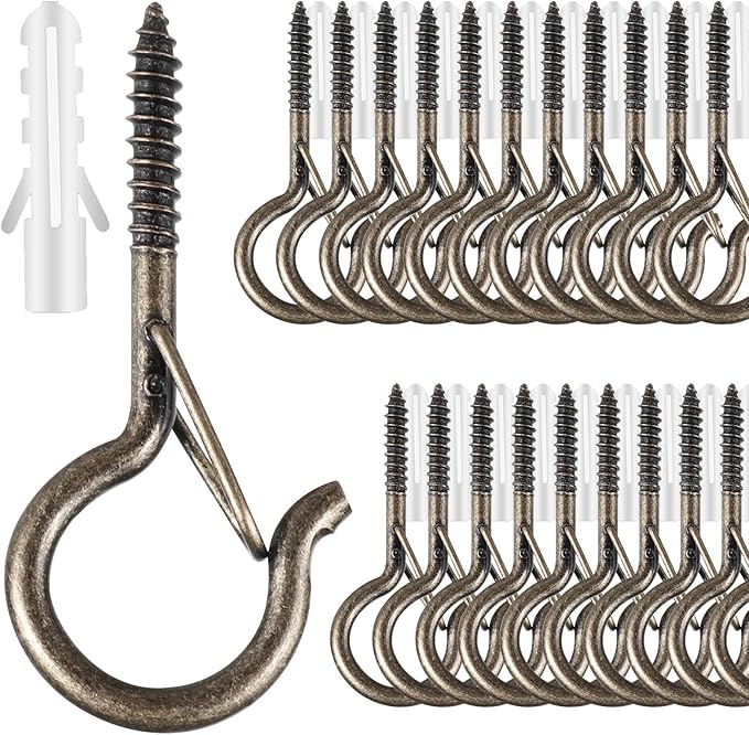 25 PCS Screw-in Hooks for Outdoor String Lights, Q Hangers Hooks Outdoor for by FSAH