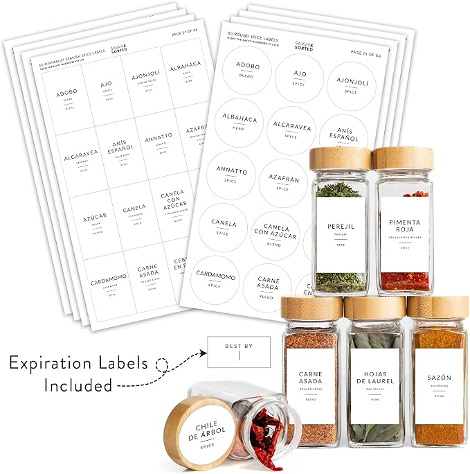127 Spanish Spice Labels Stickers Preprinted Waterproof, Spice Jar Labels - Image 7